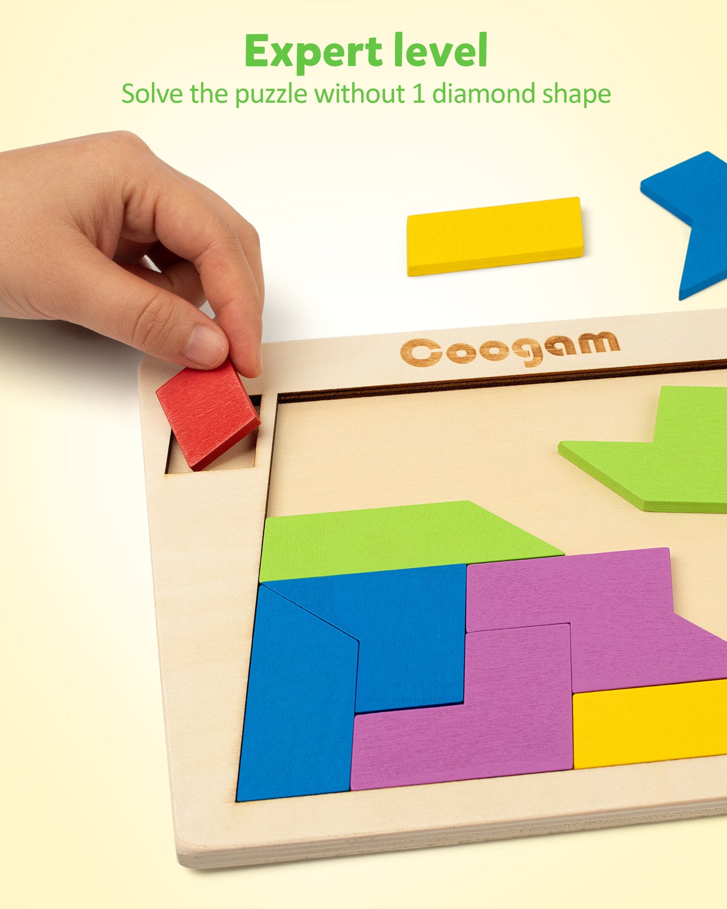 3D Wooden Geometric Tangram Brain Teasers for Kids Jigsaw Puzzles