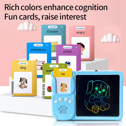 Talking Flash Cards LCD Writing Tablet Board Pad Toy Learning Education Preschool Montessori Speech Therapy Autism Toys for Kid